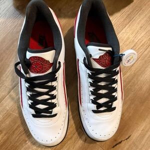 Nike Air Jordan Men's White and Red Sneakers